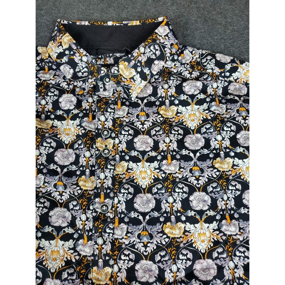 Rock Roll N Soul Floral All Over Print Shirt Mens Medium Long Sleeve Western